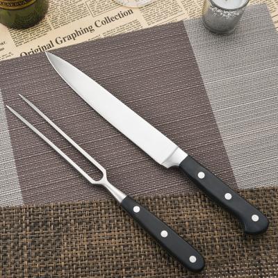 China New RUITAI Viable Wholesale Portable Meat Steak Fork And Slicing Knife Set for sale