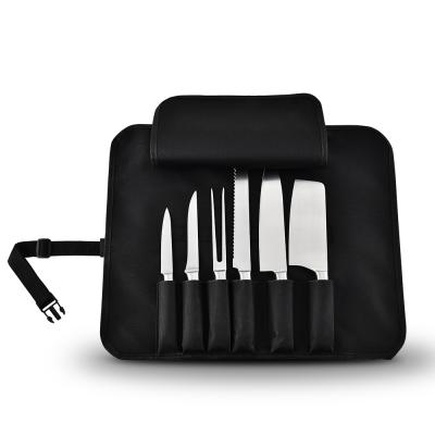 China Sustainable Portable Stainless Steel RUITAI 7 Pieces BBQ Knife Kitchen Roll Knife Fork Set With Bag for sale