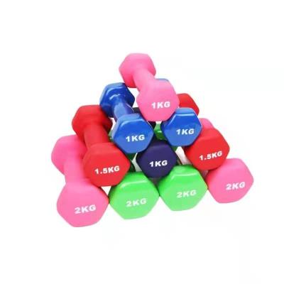 China Portable Rubber Cast Women Wetsuit Hexagon Neoprene Dumbbell Set Hex Neoprene Dumbell for sale