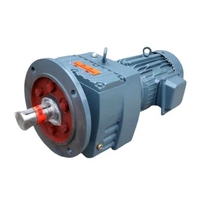 China Construction Material Stores 0.5kw-15kw R Series Bevel Gearbox Hollow Shaft Helical Shaft Motor RF107 With Flange for sale