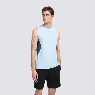 China QUICK DRY Men's Summer Outdoor Sports Round Neck Sleeveless Gym Men's Tank Tops Custom Slim Fit Fitness Training Collar Vest Quick-Drying for sale