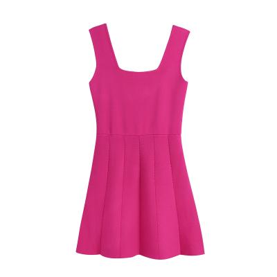 China Elegant Women Breathable Simple Casual Summer Style Solid Color Mini Slip Dresses for sale