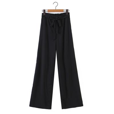 China Breathable Black Bow Loose Comfortable Women Fashion Pants Autumn Casual Women's Pants And Trousers for sale