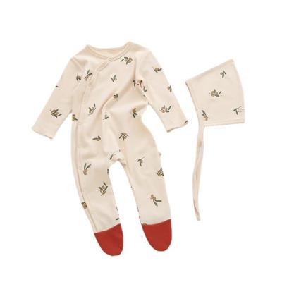 China New Baby Cotton Footed Baby Unisex/Unisex Pajamas Long Sleeve Onesie Baby Crawling Suit for sale