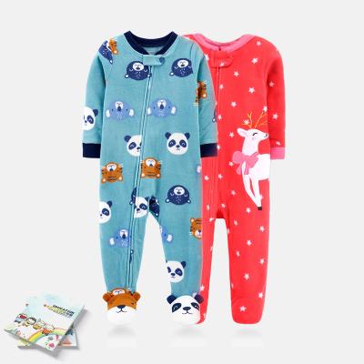 China Spring and winter unisex/unisex baby onesie feet covered clothing baby fleece onesie long-sleeved climbing costume for sale