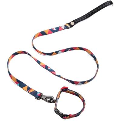 China Padded Nylon Dog Pet Collar And Leash Set Puppy Leash Collar For Chihuahua Pug Bulldog Travel Walking for sale