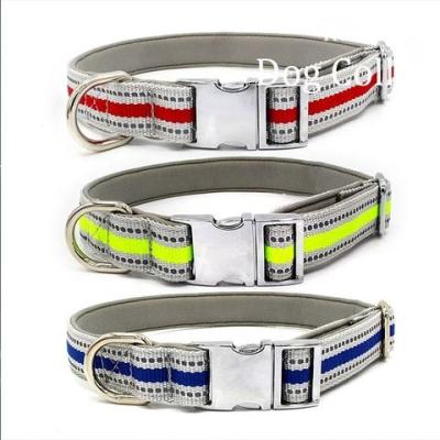 China New 2020 Padded Colorful Adjustable Nylon Dog Collar, Thoughtful Pet Collar With Metal Buckle for sale