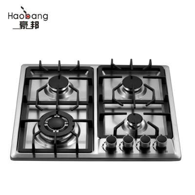 China Gás natural GPL Cozinha de gás Aço inoxidável 4 Quentador Hub de gás à venda