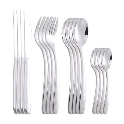 China Viable 24pcs Silverware Cutlery Set For Kitchen Stainless Steel Dinnerware Sets Mirror Polished Dishwasher Safe Knife Fork Spoon Kit for sale