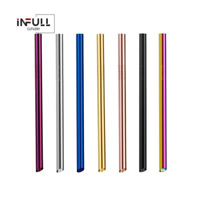 China Viable Reusable Colorful Straw Set High Quality Metal Straw With Cleaner Brush Bar Drinking Straw 18/10 Stainless Steel Party Accessory for sale