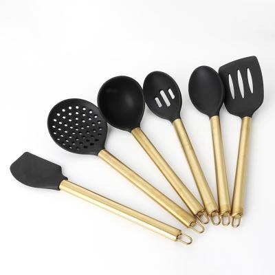 China Sustainable Hot Sale 6 Pcs Silicone Cooking Kitchen Utensils Set Eco Friendly Cookware Set for sale