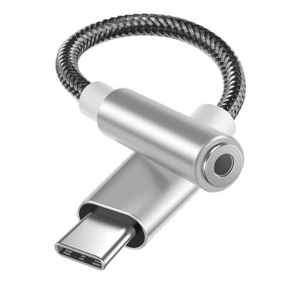 China USB C mobile phone adapter audio cable to aux audio converter. 3.5mm earphone connector USB for sale