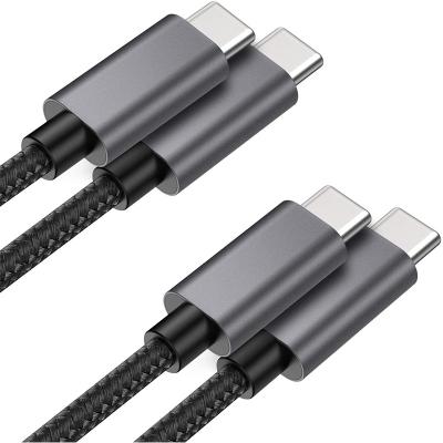 China Video Game Player 100W 5A Fast Speed ​​Nylon Braided Charging Cable Type C Male To Type C Male USB 3.0 Cable for sale