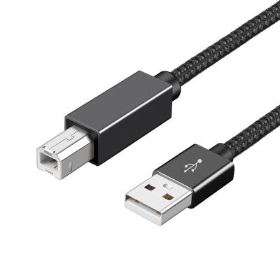 China Environmental Friendly PVC USB 2.0 Printer Cable Nylon Braided Tie 2m USB A To B Printer Cord Cable High Speed ​​Scanner for sale