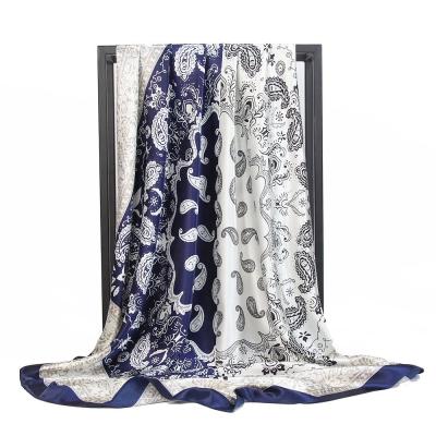 China New Soft Feeling Lady Hair Square Shawl Silk Printing Bag Scarves Head Wraps For Women Bandana Headscarf Fashion Hijab Female Summer for sale