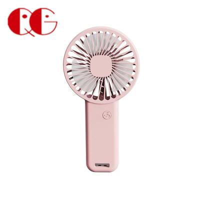 China Powerful Handheld Fan USB Mini Portable Rechargeable Promotion Gift Small Fan With Bracket 800mAh Lithium Battery for sale