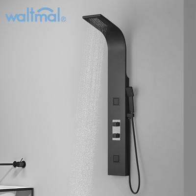 China Without Mist LED 6 Ways Luxury SPA Waterfall Ceiling Rainfall Shower Heads Thermostatic Led Shower Tower Bathroom Shower Tower Wall Panel for sale