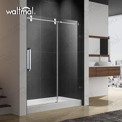 China Waltmal 10mm modern tempered glass single sliding shower door with high quality hardwares WTM-03A21 for sale