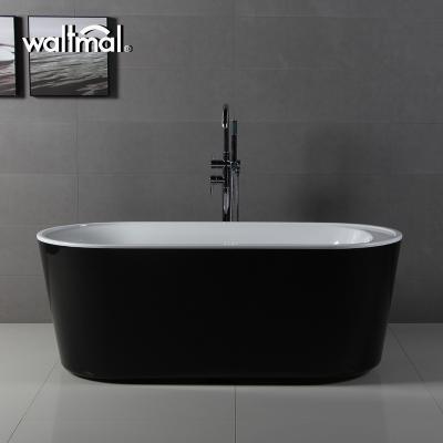 China Waltmal Indoor Freestanding Shower Bathroom Black And White Buthtub Tub for sale