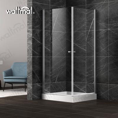 China Waltmal System Double Square Rail Frameless Stainless Steel Sliding Glass Shower Room WTM-03513 for sale