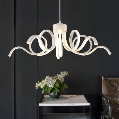 China Minimalist Nordic modern minimalist personality aluminum living room Hanging petal lamp dining room led chandelier pendant lights for sale