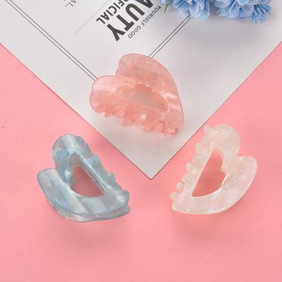 China Wholesale RARA 5.8CM Insti Hair Accessories Trendy Women Hair Clip Soft Fashion Love Shaped Triangle Acetate Hair Clips for sale