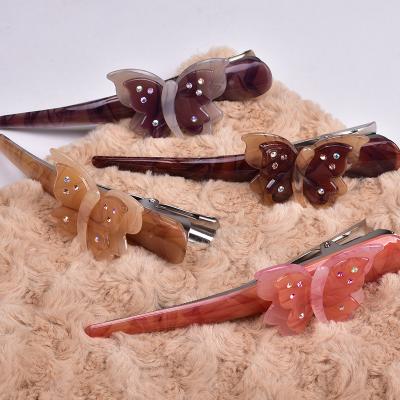 China Fashion RARA 14CM ins hair clips platypus cuts fashionable women big butterfly alligator hair clip wholesale acrylic barrette for sale