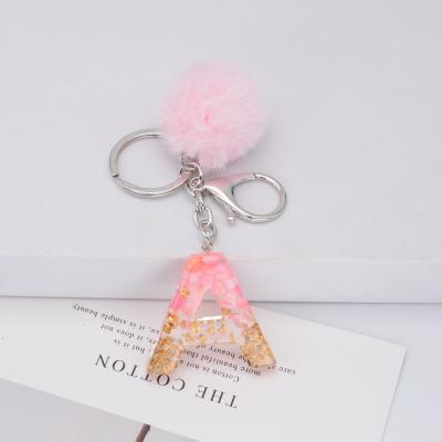 China Fashion Resin Key Chains Elegant Key Chains RARA Pink Custom Color Bag 26 Letters Bag Chain Decoration for sale