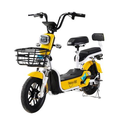 China Long Resistance LED High Carbon Steel Electric Bicycle Bicicleta Electrica For 2 Adults for sale