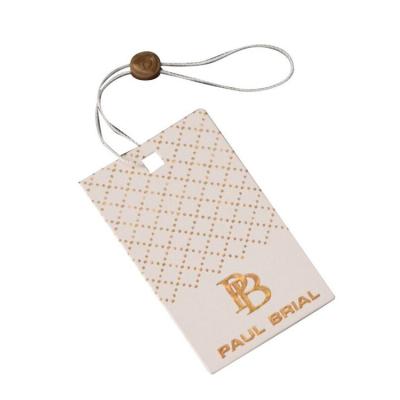 China Classic biodetgrable custom luxury luster tags for jewelry clothes apparel kraft paper hangtags for sale