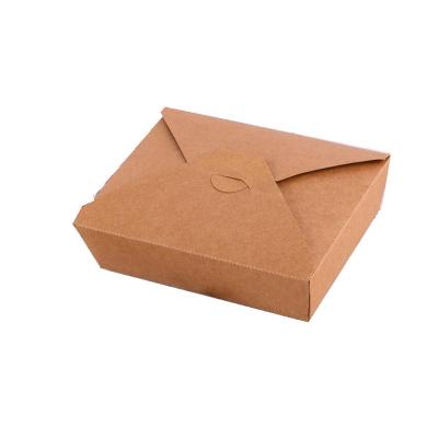 China Recyclable Custom Logo Printing Food Take Away Food Grade Brown Kraft Paper Lunch Box for sale