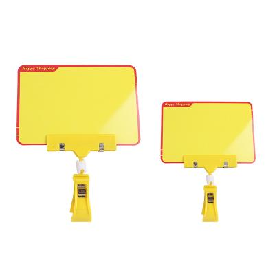 China Supermaerket Display Supermarket Yellow Erasable PVC Price Tag A6 Price Tag Plastic Label Holder for sale