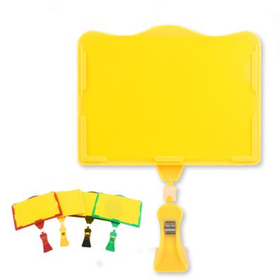 China Price Card Supermarket Shop Fruit Promotion Price Tag Board Single Sided Erasable Clip Display Stand for sale