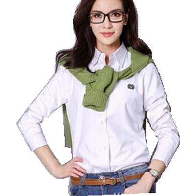 China Latest Breathable Products In The Market Elegant Ladies Blouses Solid Color Women Shirt Logo Custom for sale