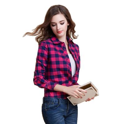 China Anti-pilling for small business plaid shirt women long sleeve women dress shirts for sale