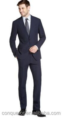 China Navy Anti Pilling Canvas 2-Button Suit with Flat Front Pants (SHT1182) for sale