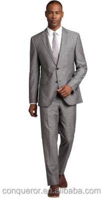 China Anti-pilling Gray Crosshatch Wool-Linen Blend Two Button Suit (SHT1153) for sale