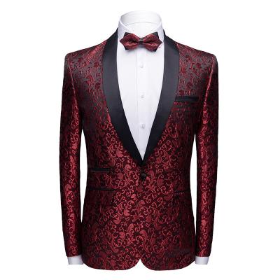 China Anti-wrinkle men's suit spring and autumn fashion handsome blue and red youth self-cultivation high-end men's dress for sale