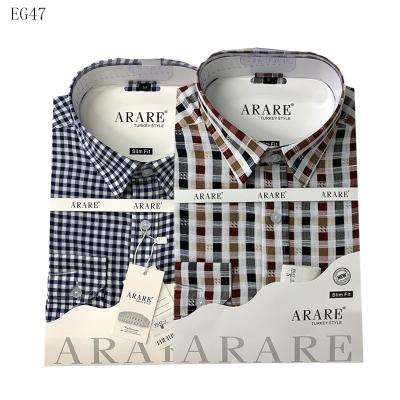 China High Quality Men 2022 Business Casual Lapel Shirt Long Sleeve Plaid Shirt Anti-pilling Fashion Men Bomber Military Cotton Shirts Good for sale