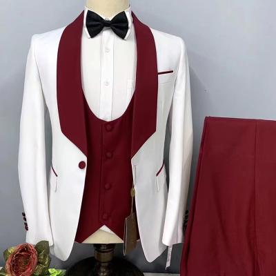 China OEM Breathable Custom Made Wedding Men Dress Suits Slim Fit Tuxedo 3 Pieces Suits Groom Prom Blazer Terno Masculino Suits For Men Purple for sale