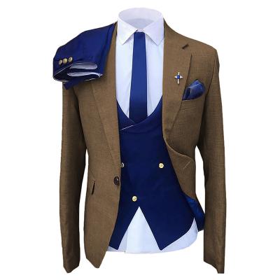 China Breathable Men Suits Slim Fit 3 Pieces Lapel Prom Prom Peaked By Tailor Made Groomsmen Blazer Tuxedos Costume Homme (Jacket+Vest+Pants) Wedding for sale