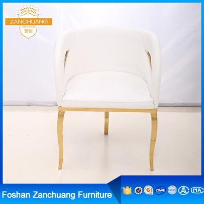 China Eco-friendly Elegant Living Room Furniture Stainless Steel Gold Armrest Gold Lounge Chair Wholesale Styling for sale