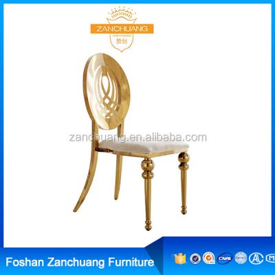 China Super Comfortable Rental Modern Wedding Chair , Gold Cheap Stacking Chair for sale