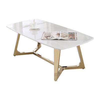 China Modern and Luxury Home Marble Coffee Table Top Gold Tea Table for sale