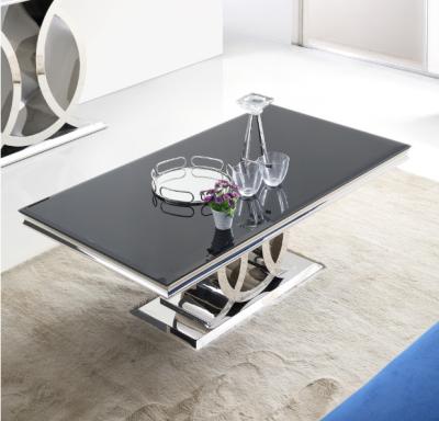 China Unique abstract coffee table stainless steel coffee table home tea table tempered glass top design for sale