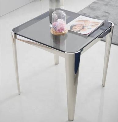 China CONSOLE TABLE/end table stainless steel tempered glass corner for home living decoration for sale