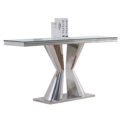 China Tempered glass home console table top CONSOLE TABLE stainless steel decoration modern style for sale