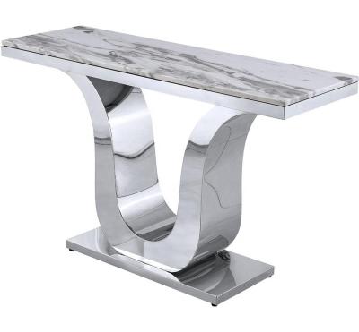 China DINING ROOM TABLE stainless steel console table decoration furniture artificial marble top home tables for sale