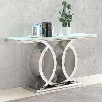 China Home CONSOLE TABLE stainless steel console table glass tempered decoration home furniture for sale