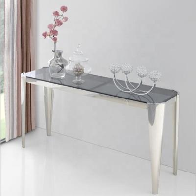 China CONSOLE TABLE Stainless Steel Console Table Tempered Glass Top Abstract Home Decoration Furniture for sale